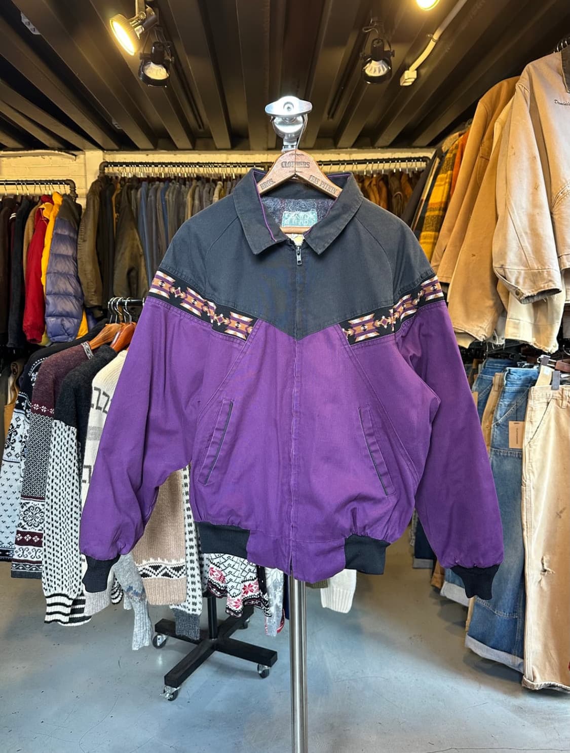 American vintage 90s 웨스턴 아즈텍 컨버스 울 봄버 상품이미지1