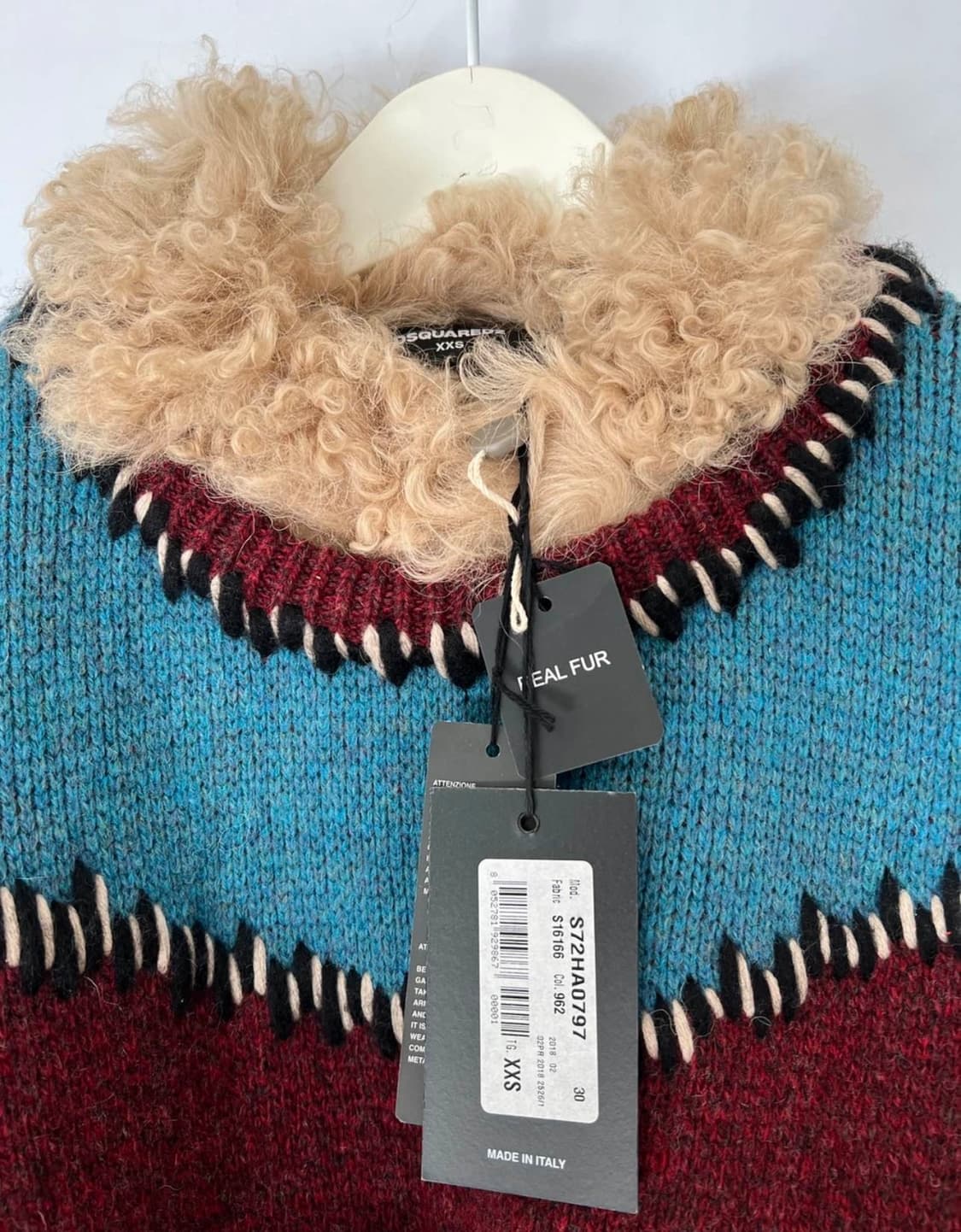 텍있는 새상품 Dsquared2  코트식 포켓 니트 스웨터 XXS 상품이미지4