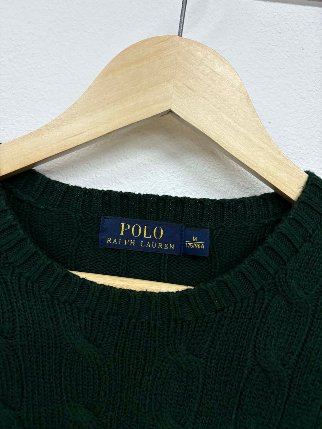 [M] 폴로 랄프로렌 초록 코튼 케이블 니트 스웨터 상품이미지3