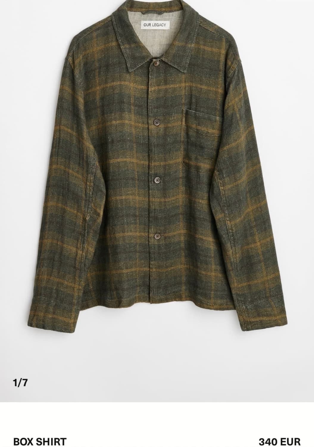 아워레가시 박스 셔츠 미라지 왁스 체크 48 상품이미지5