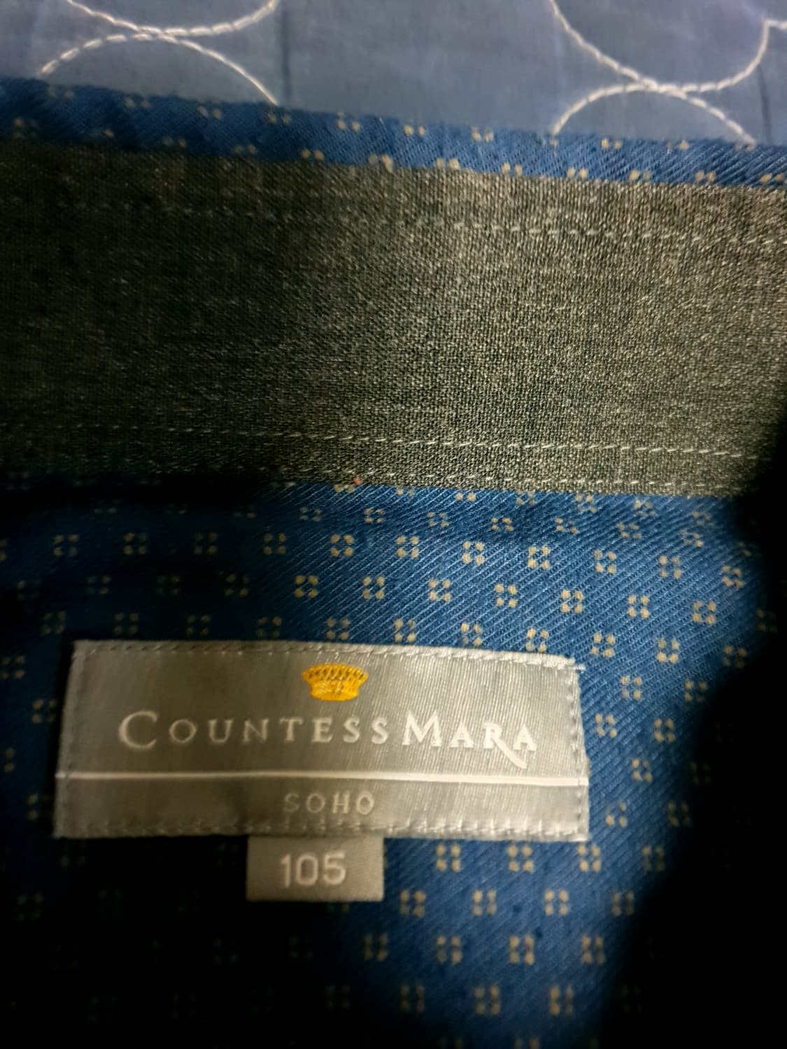 카운테스마라 도트패턴 긴팔셔츠 네이비 (105) 상품이미지3