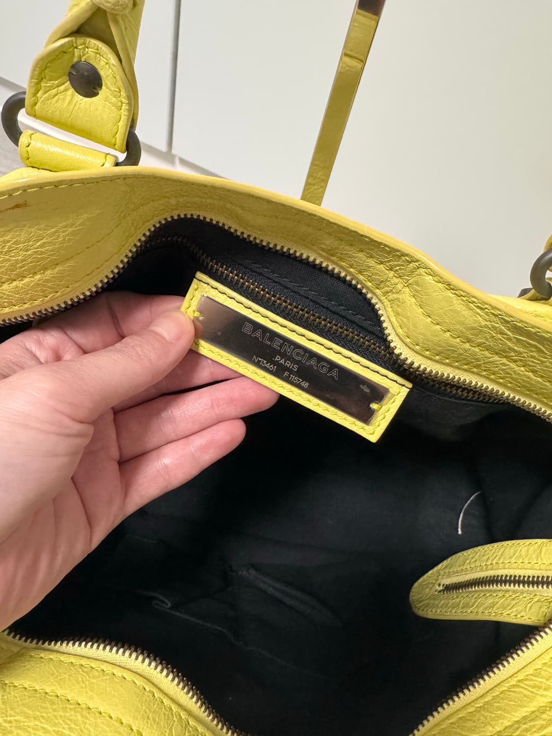 Balenciaga 발렌시아가 시티백 레몬 라임 미디움 상태 A 상품이미지7