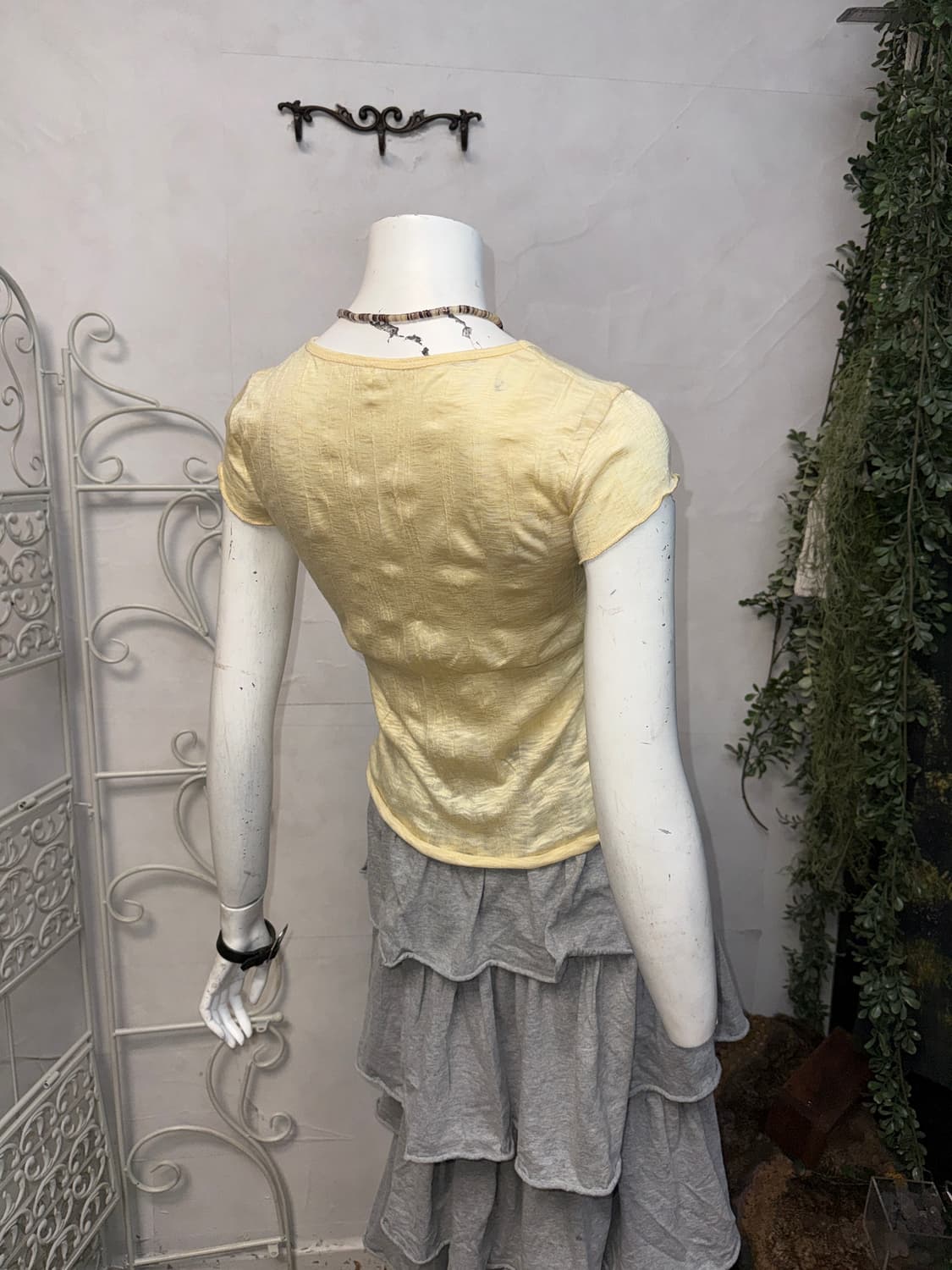 Lemon spangled butterfly half blouse 상품이미지6