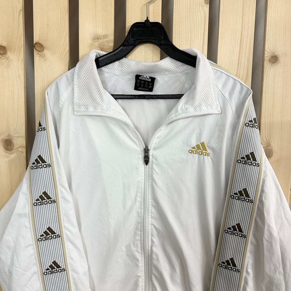 (L) 아디다스 사이드로고 화이트 바람막이 자켓 상품이미지3