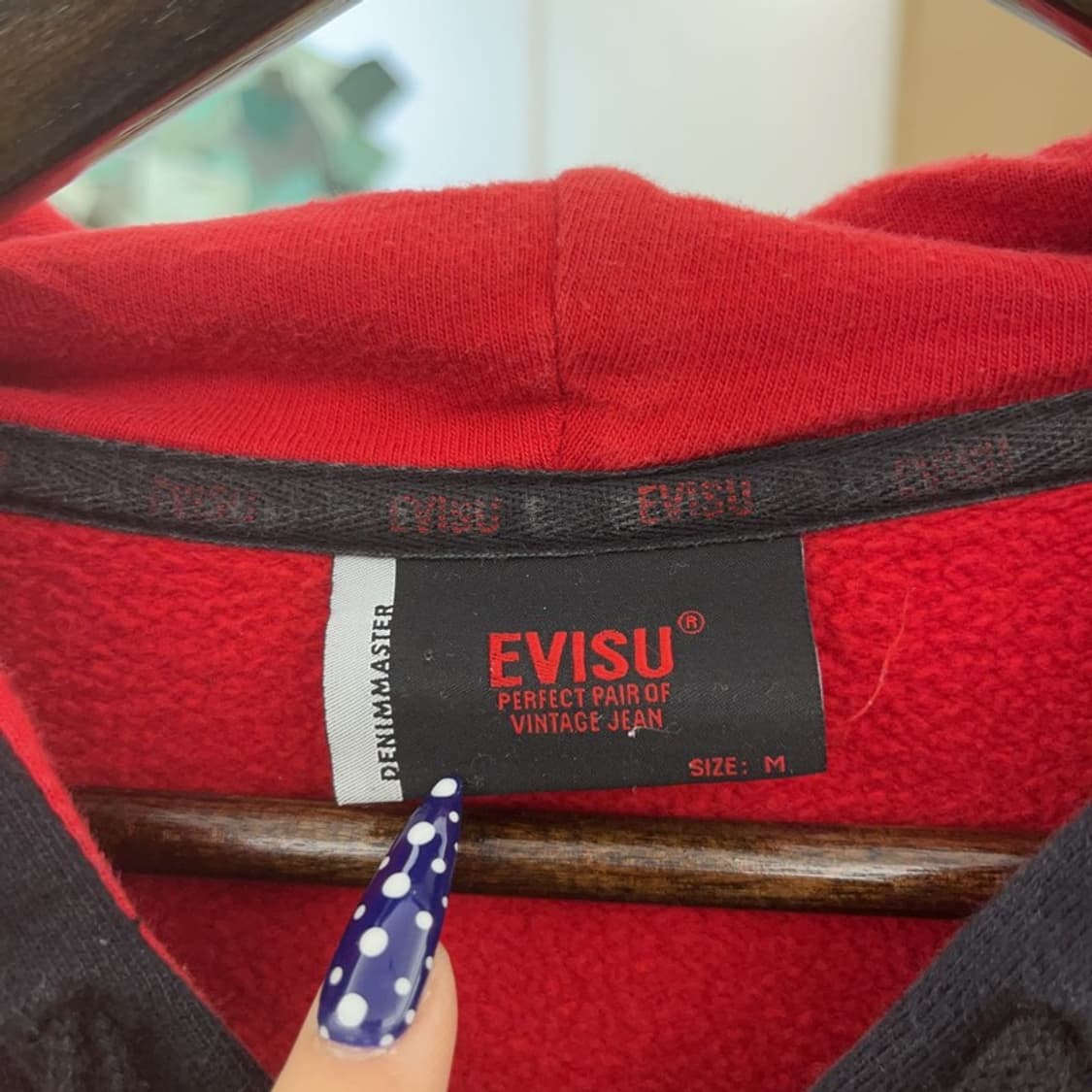 에비수 빈티지 레트로 컬러블럭 약기모 후드집업 M C08649 상품이미지5