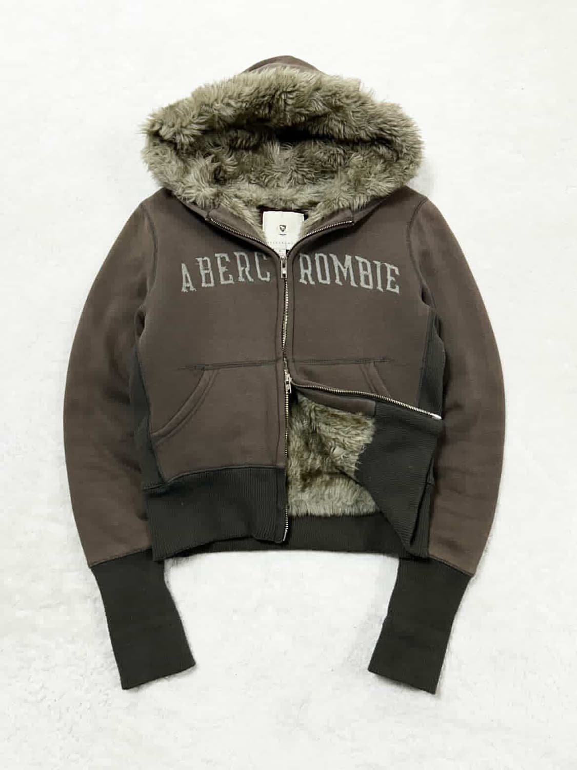 아베크롬비 카키그레이 투웨이 울프죠 후드집업 상품이미지5