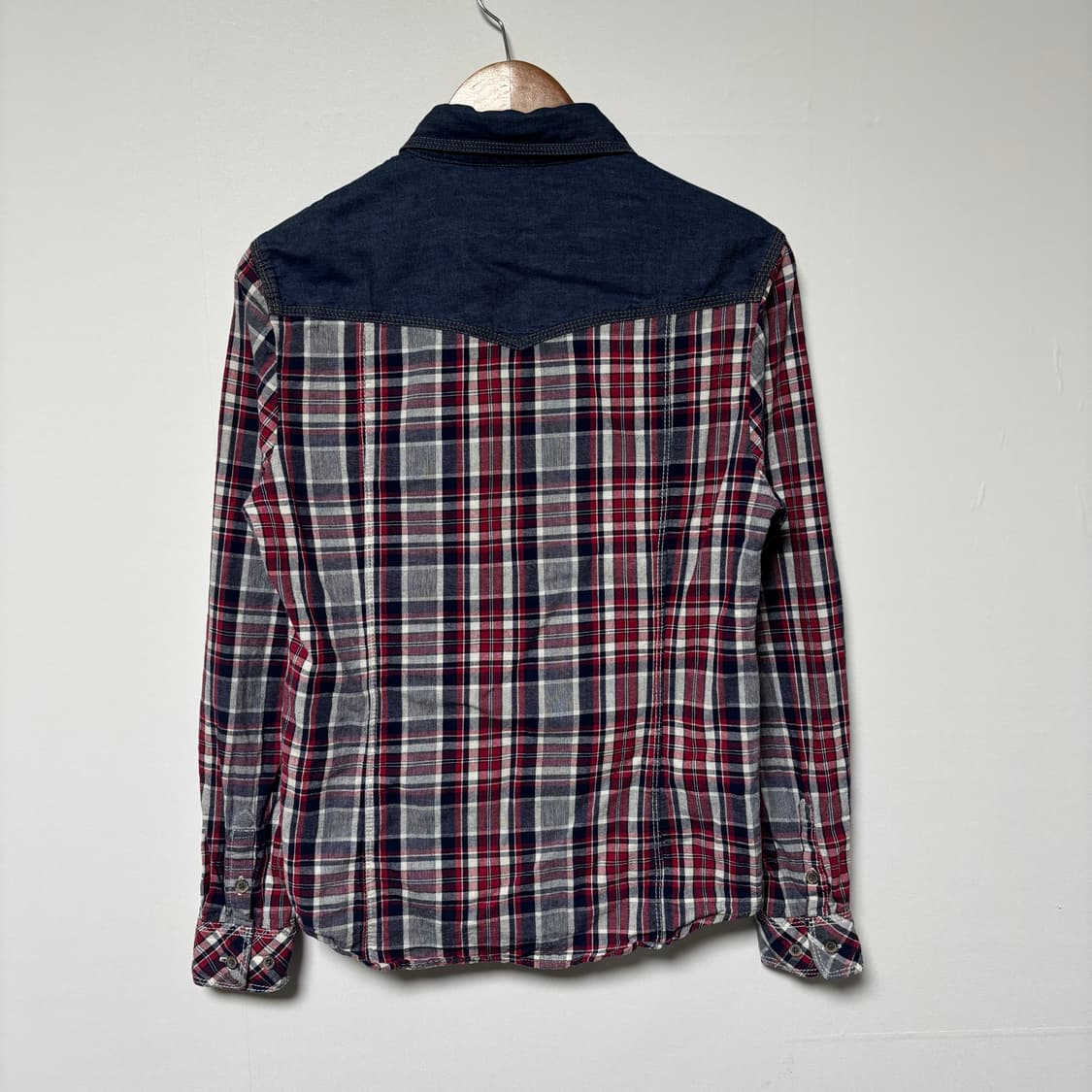 OPT 1993 체크 남방 데님 배색 셔츠 상품이미지2