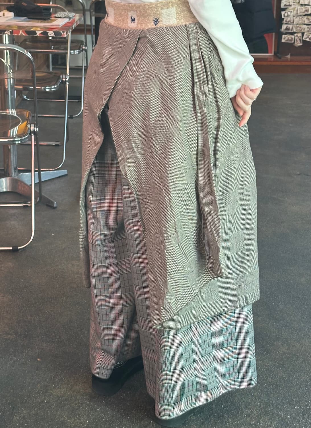 (착샷o) Kapital 캐피탈 체크 롱 큐롯 스커트바지 상품이미지3