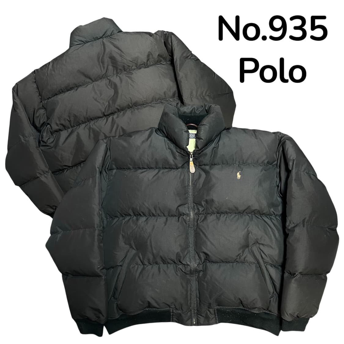 90s 폴로 랄프로렌 덕다운 푸퍼 블랙 패딩 파카 L 상품이미지1