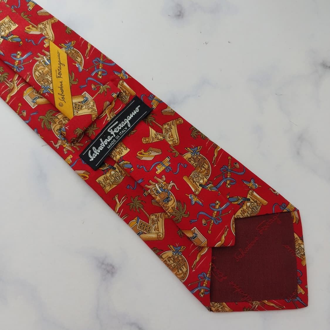 살바토레 페라가모 실크판타지 패턴 넥타이 9.4cm A+등급 K2273 상품이미지7