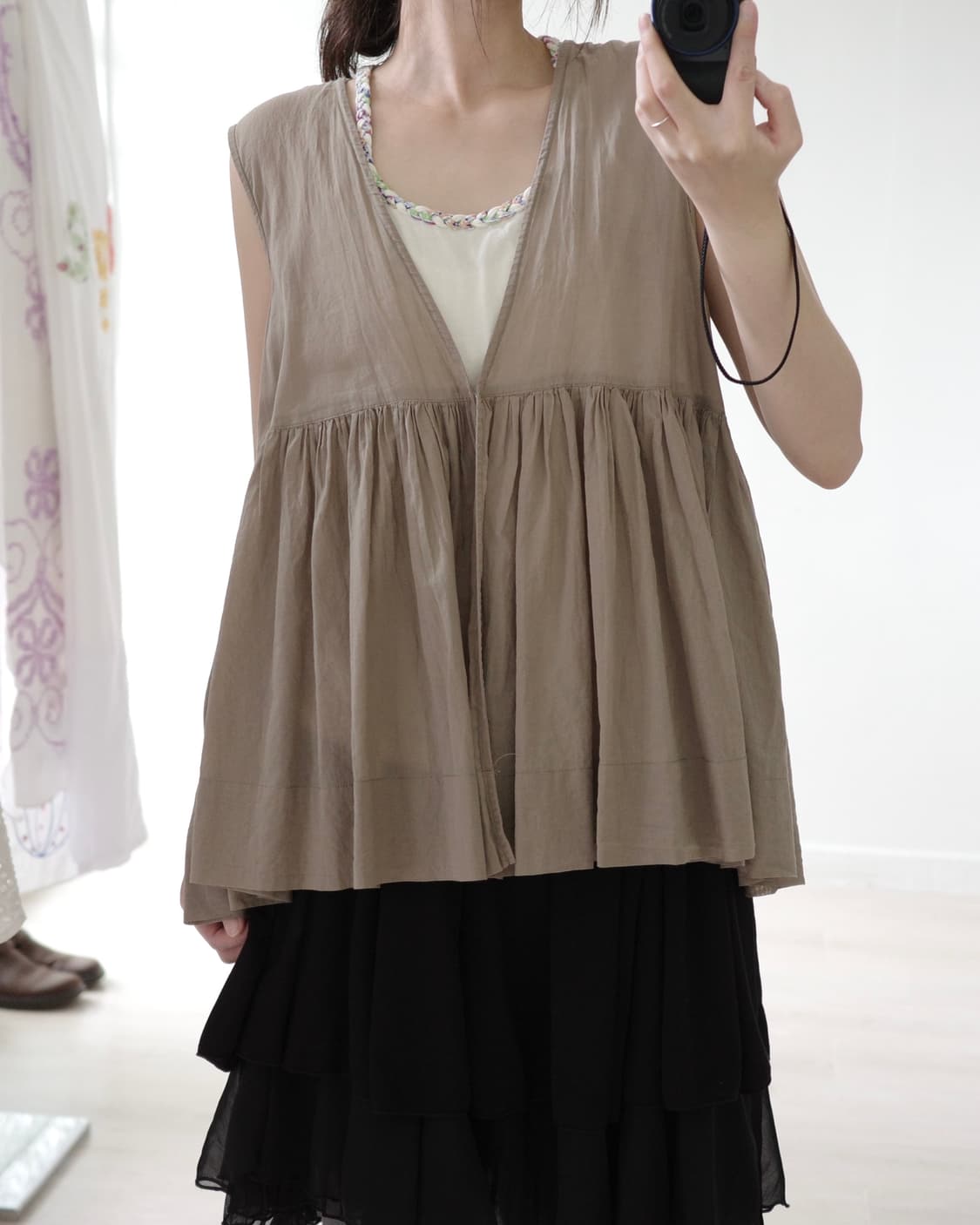 Beams Heart mocha brown vest 상품이미지7