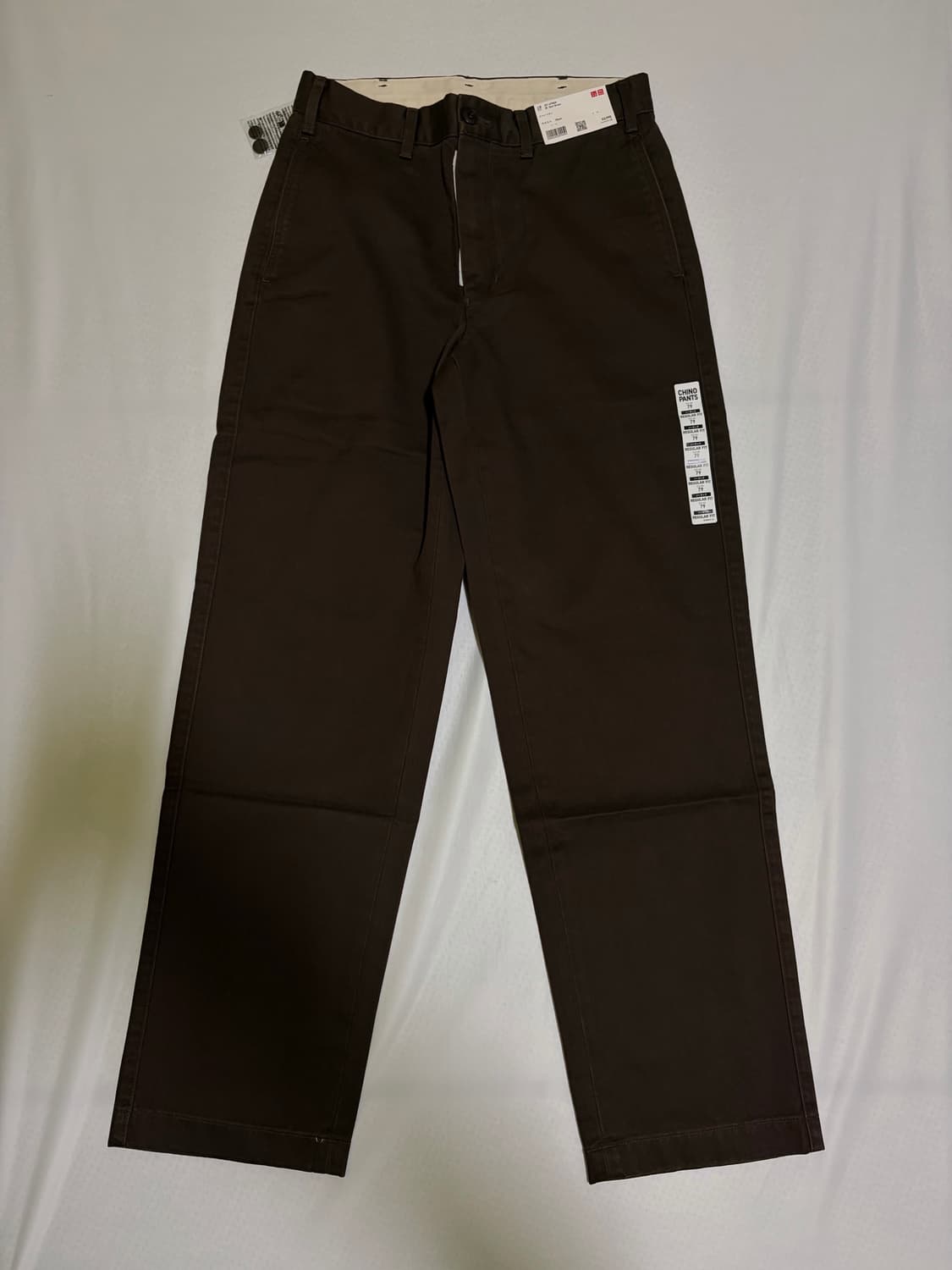 유니클로 스트레이트치노팬츠 79사이즈 38다크브라운 새상품 상품이미지1