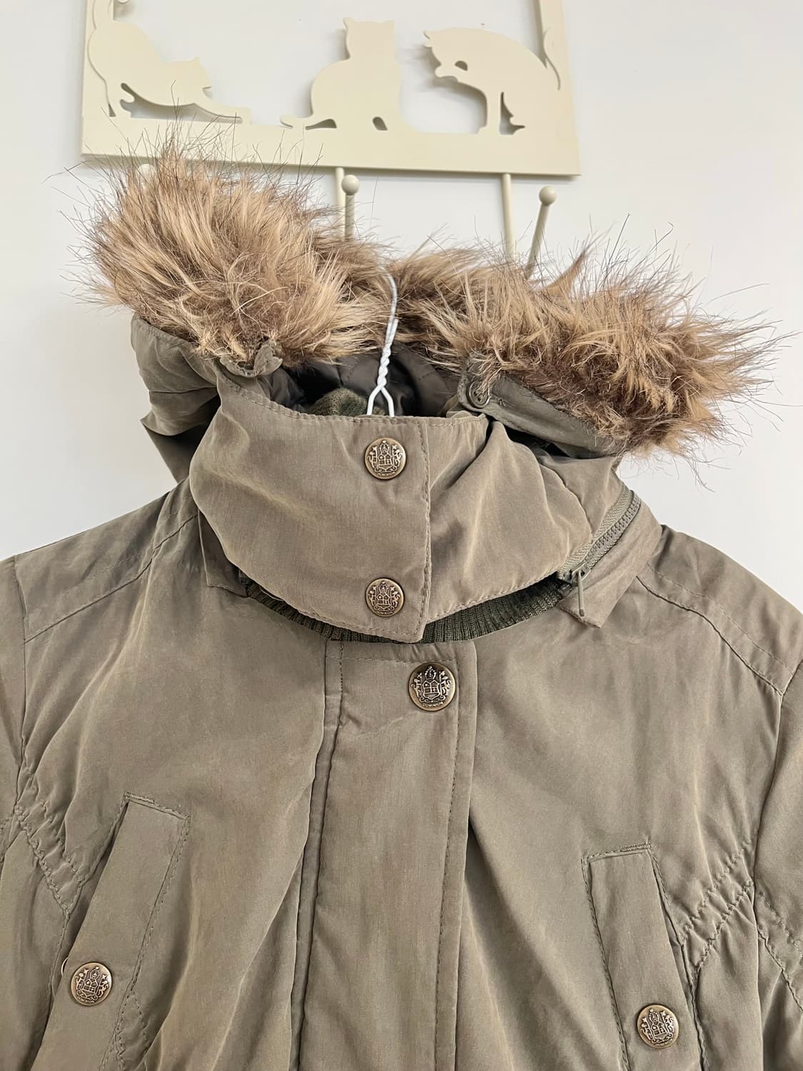 Pinky Palette 빈티지 퍼 후드 야상 파카 상품이미지4