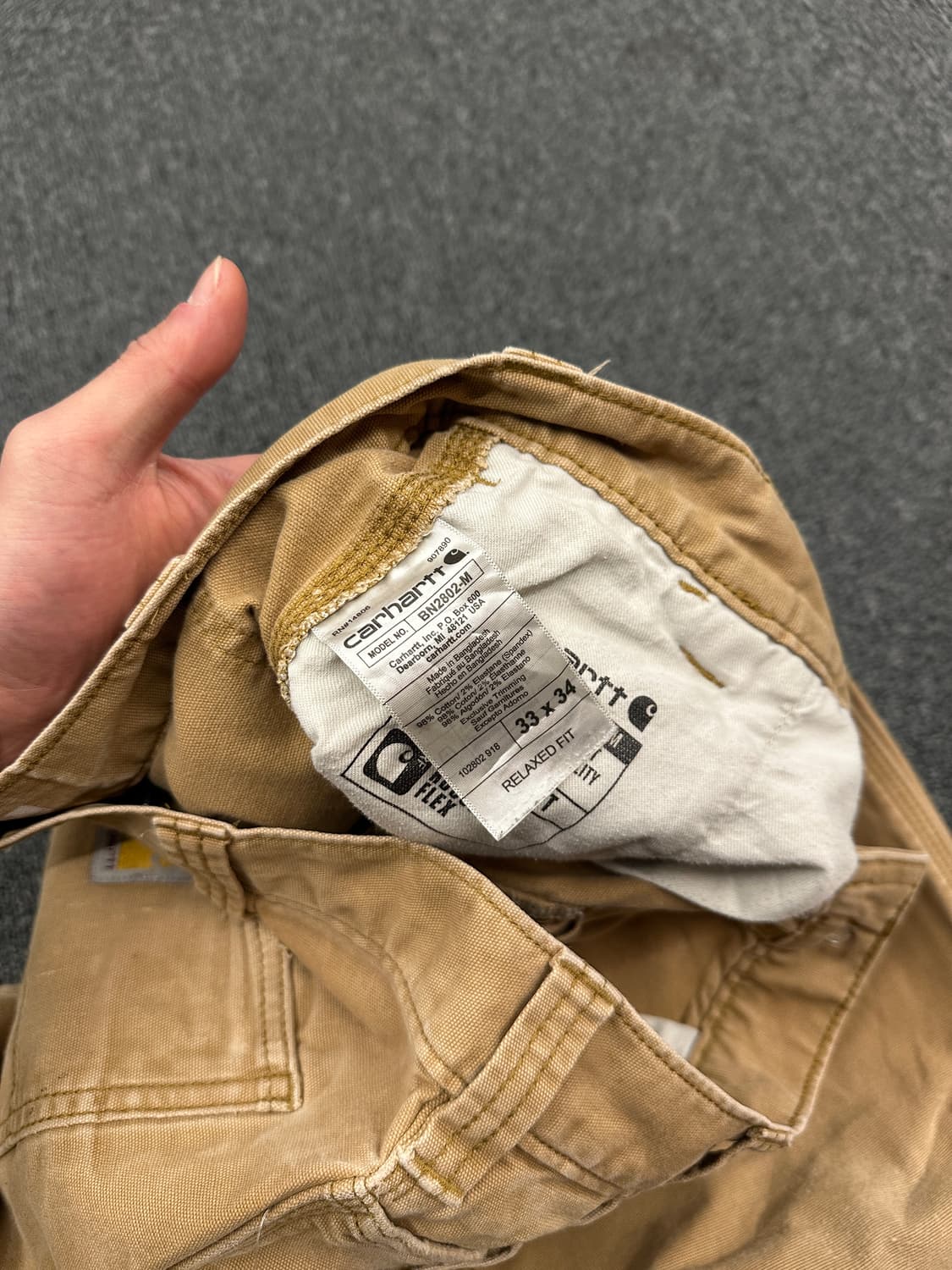 33) 칼하트 더블니 브라운 워크팬츠 상품이미지6