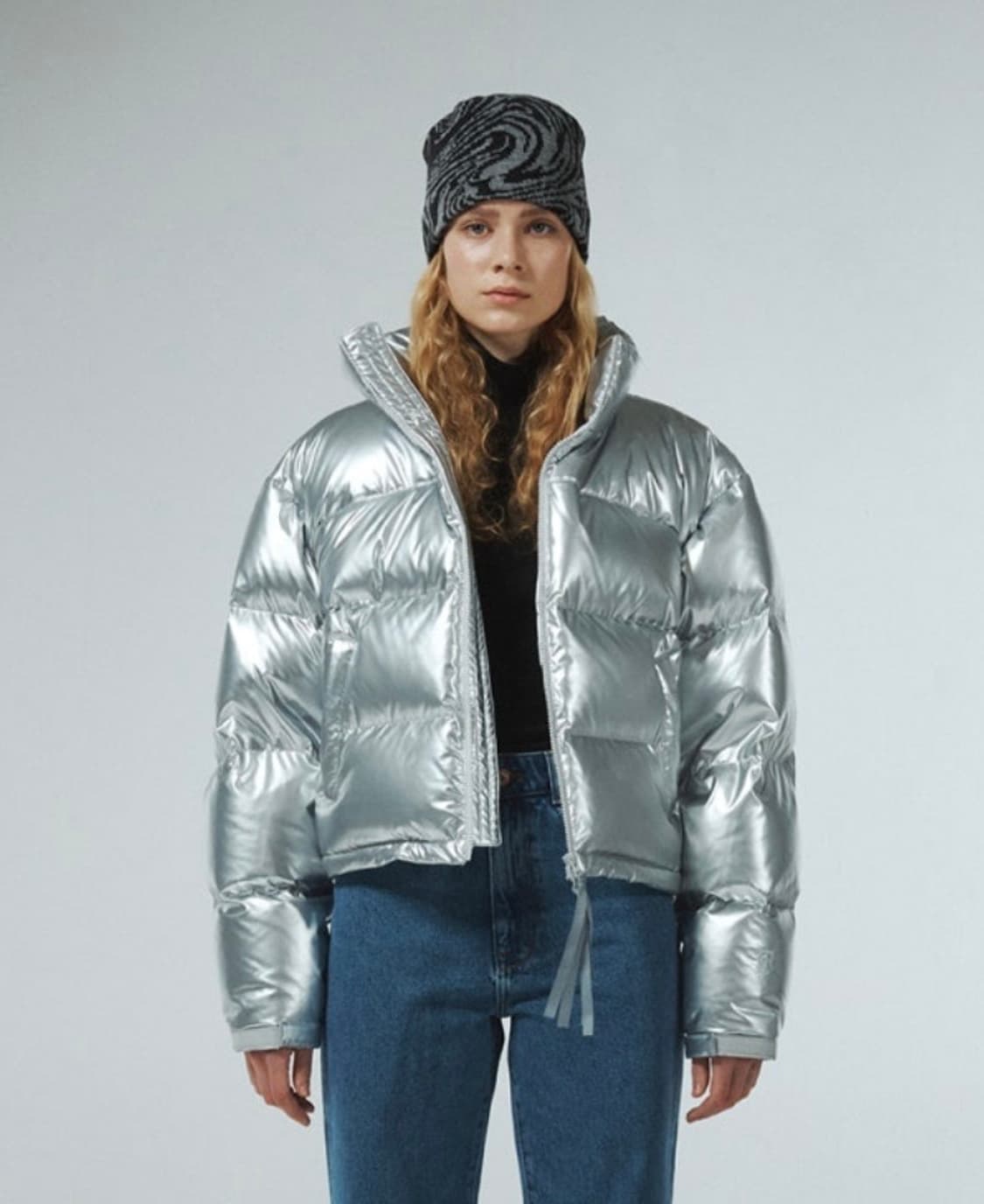커렌트 silver short puffer jacket 상품이미지1