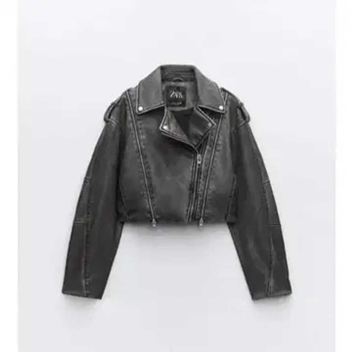 자라 블랙 레더 바이커 자켓 상품이미지2