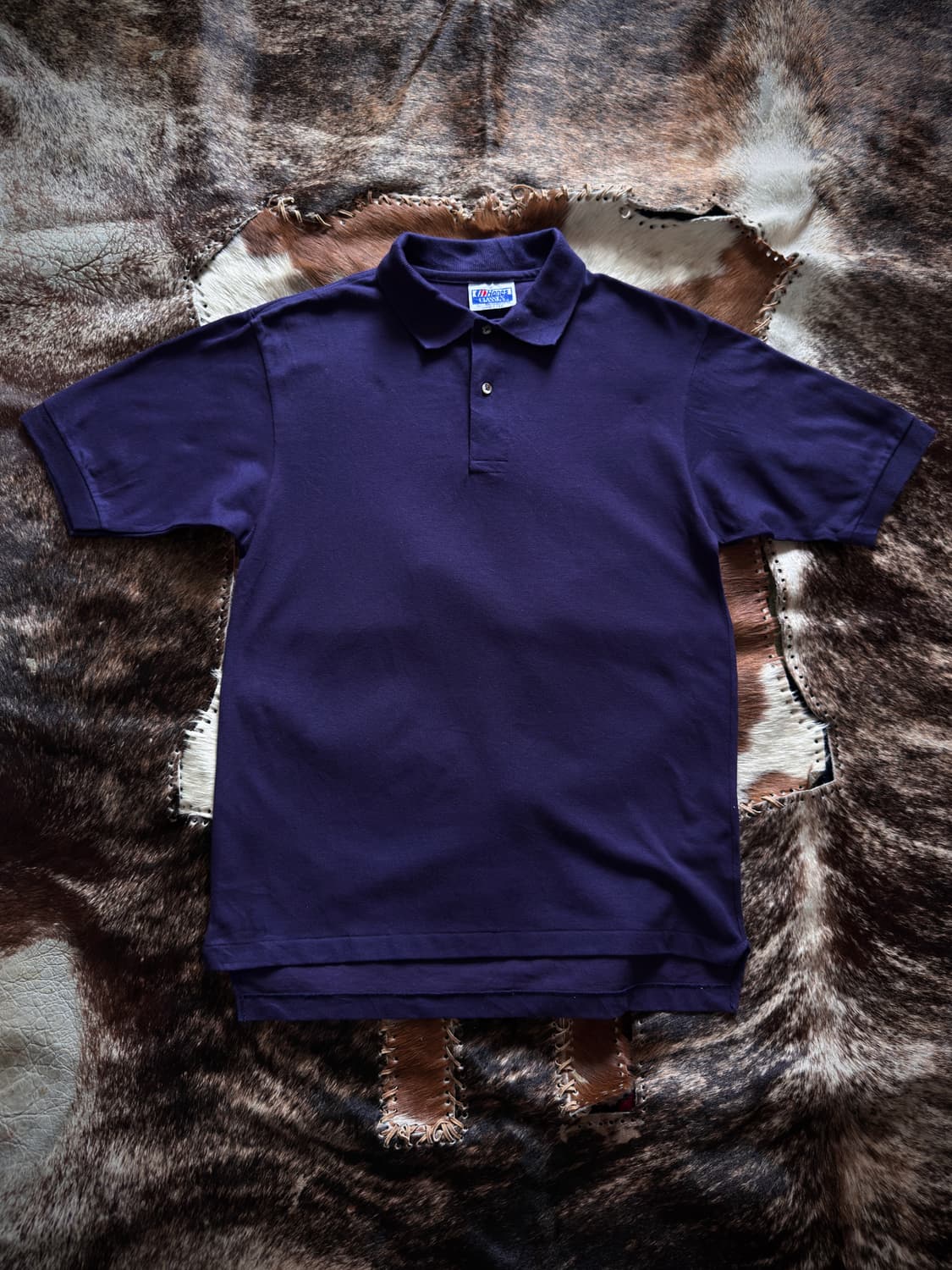 80s USA Hanes Navy polo T-shirt 상품이미지1