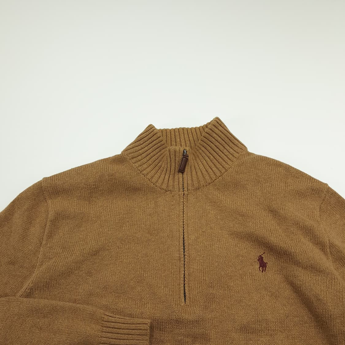 CN838 XL 폴로 랄프로렌 브레드브라운 하프집업 긴팔 니트 스웨터 상품이미지3