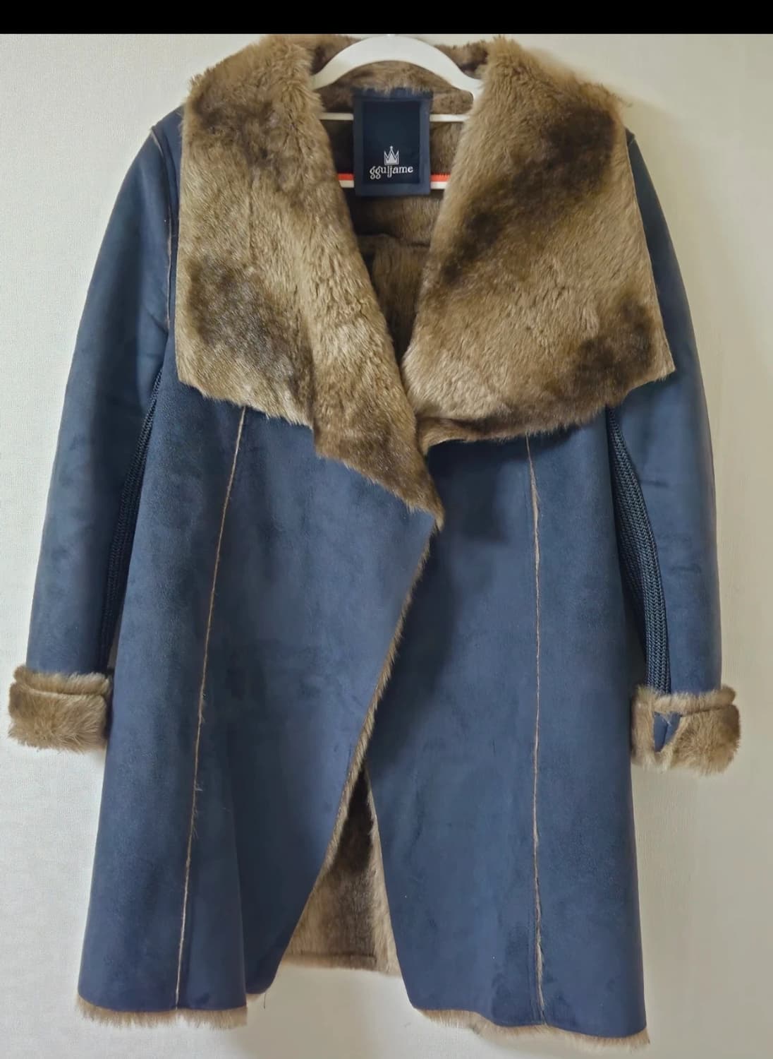 gguljame 네이비 퍼 무스탕 코트 상품이미지1