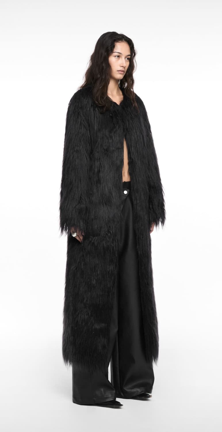  MAXI FAUX FUR COAT BLACK 상품이미지4