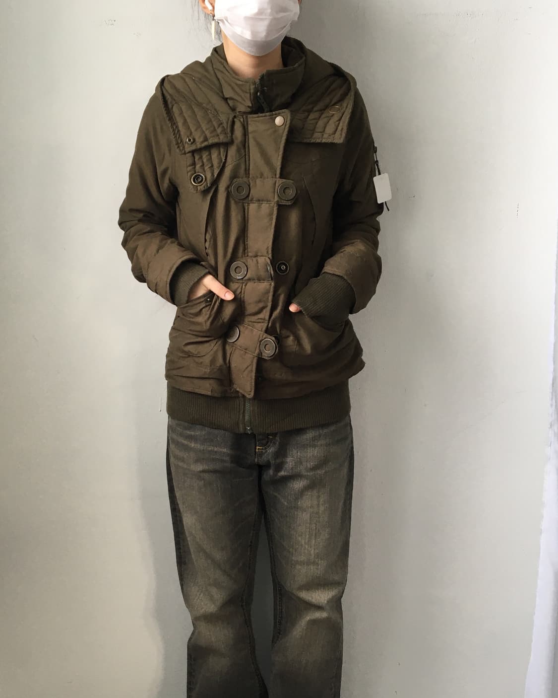 Button point hood high neck jacket 상품이미지9