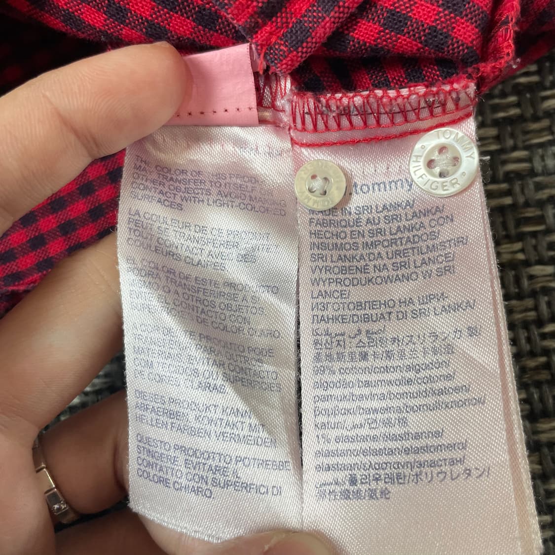 타미힐피거 키즈 레드 블랙 마이크로 체크 원포켓 긴팔 셔츠 116 상품이미지5