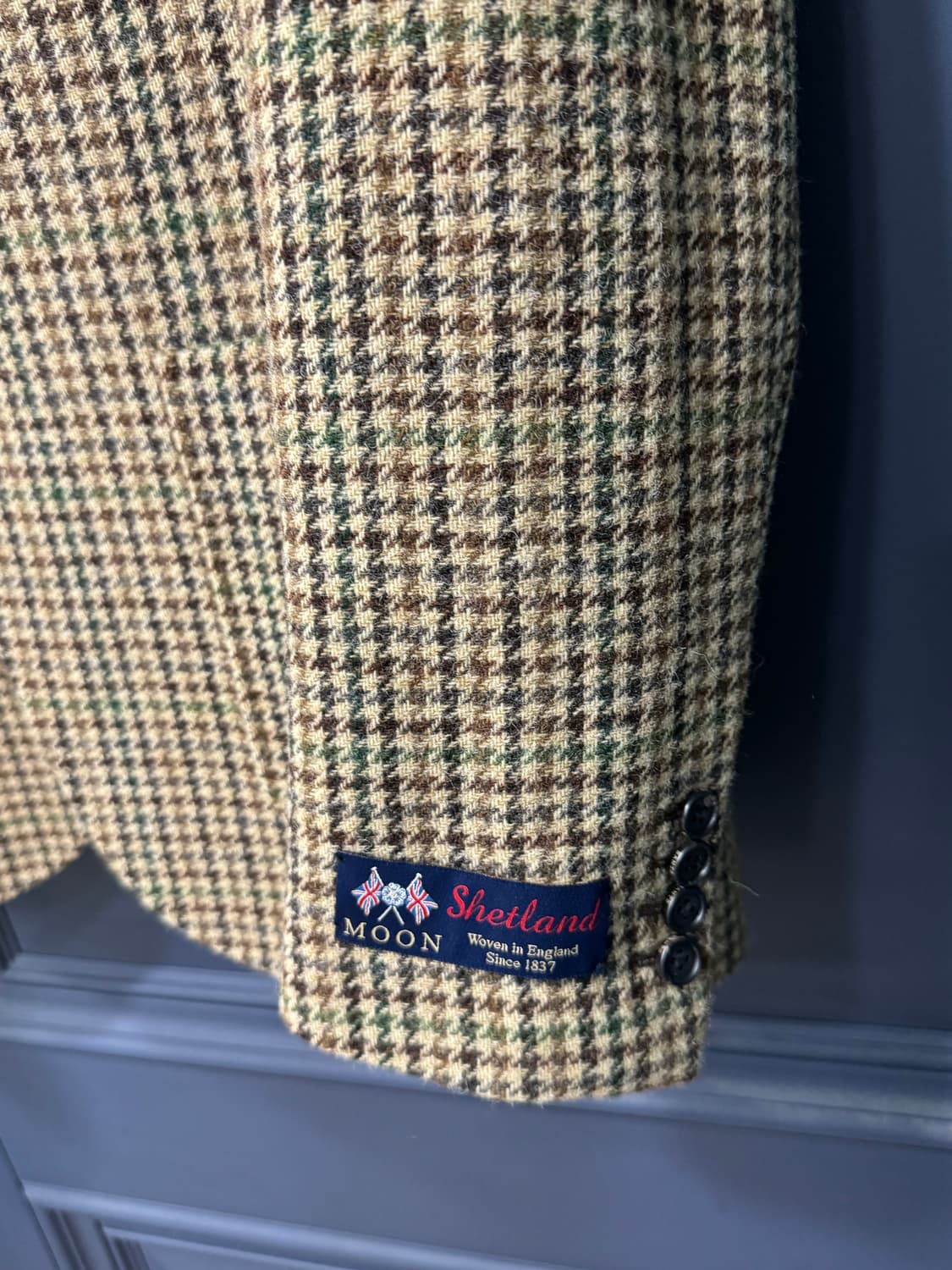 반츠 BTS 건 클럽 체크 트위드 울 투버튼 싱글 자켓 - 브라운 상품이미지3