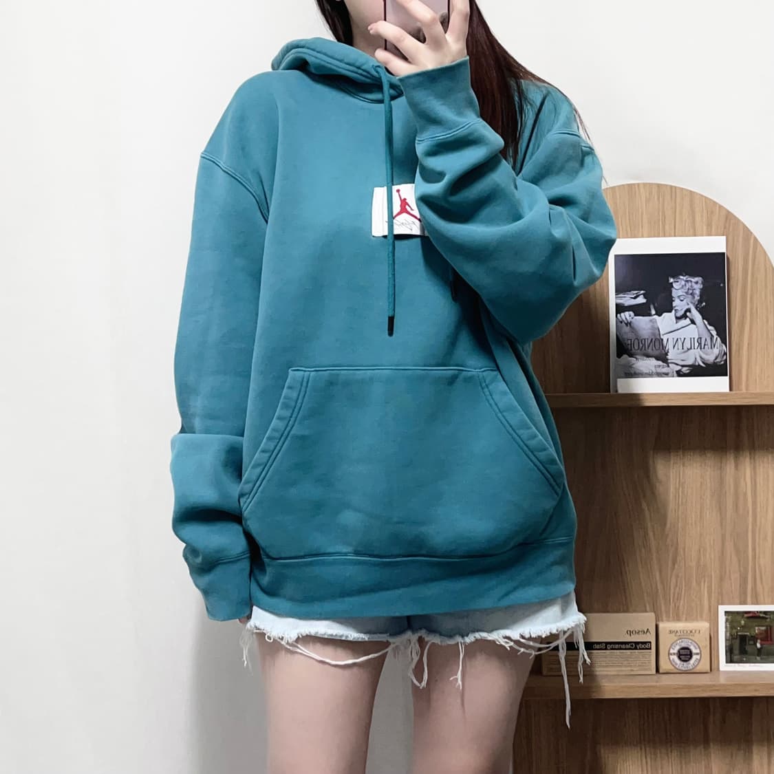 [정품] 조던 청록 중앙로고 기모 후드티 [ XL ] 상품이미지2