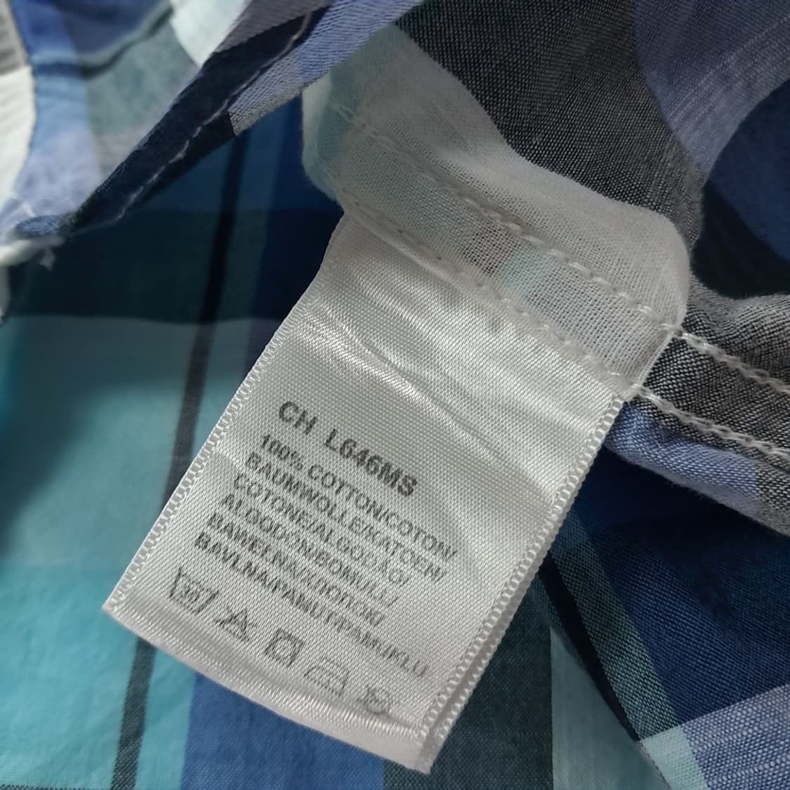 CK802 XL 리 LEE 캔자스 1889 블루 체크 반팔 셔츠 남방 상품이미지6