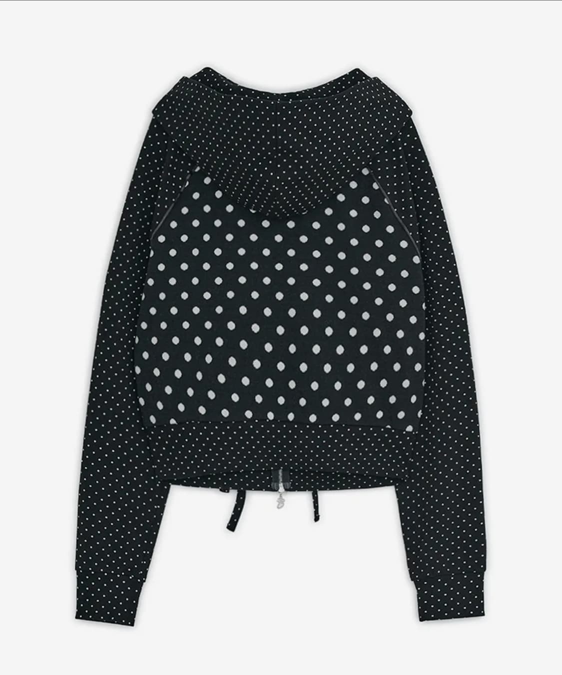 허그유어스킨 도트 빅 포켓 후드집업 블랙 상품이미지2