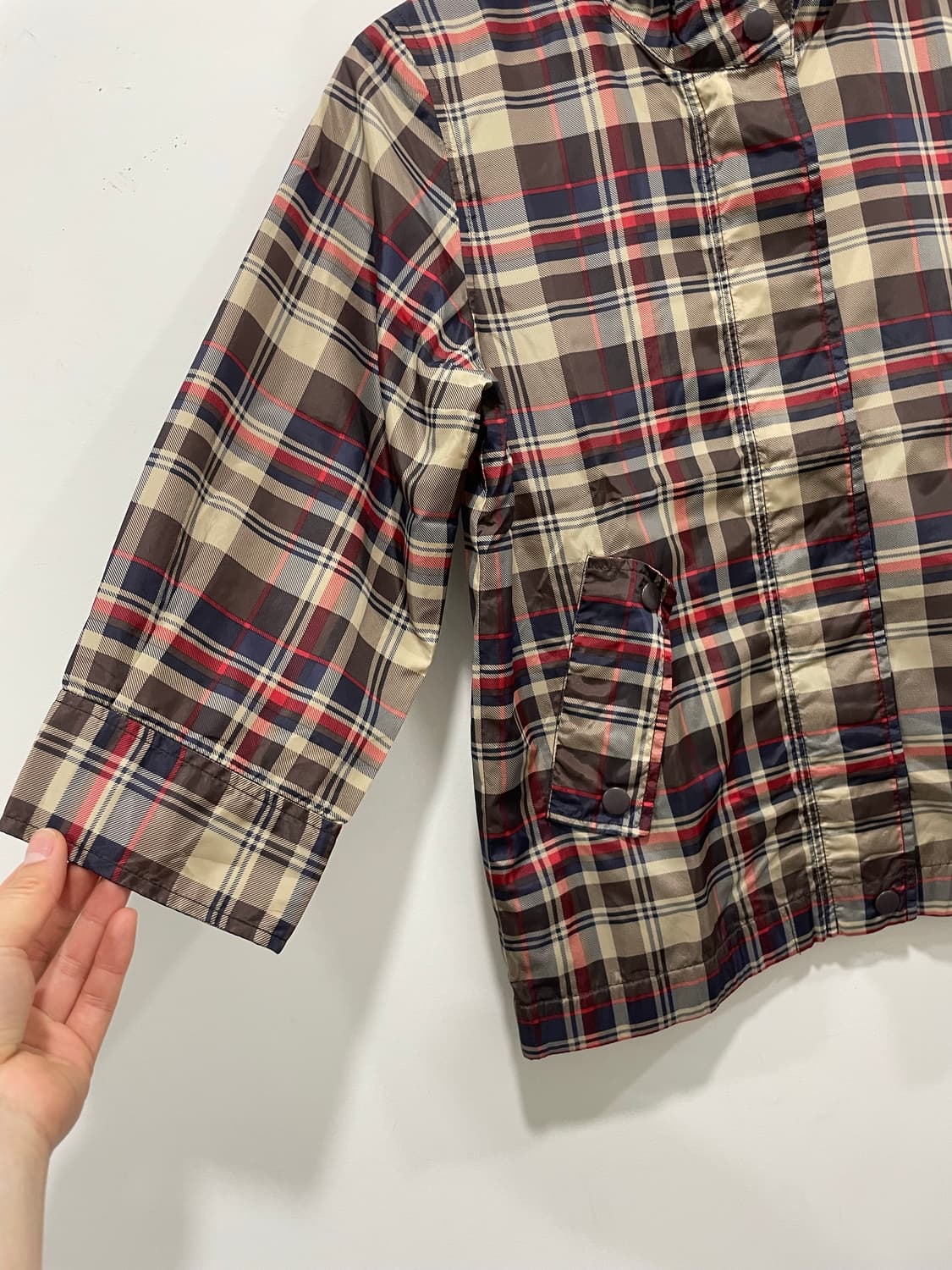 Ray Beams 레이빔즈 타탄체크 7부 후드 윈드브레이커 상품이미지8