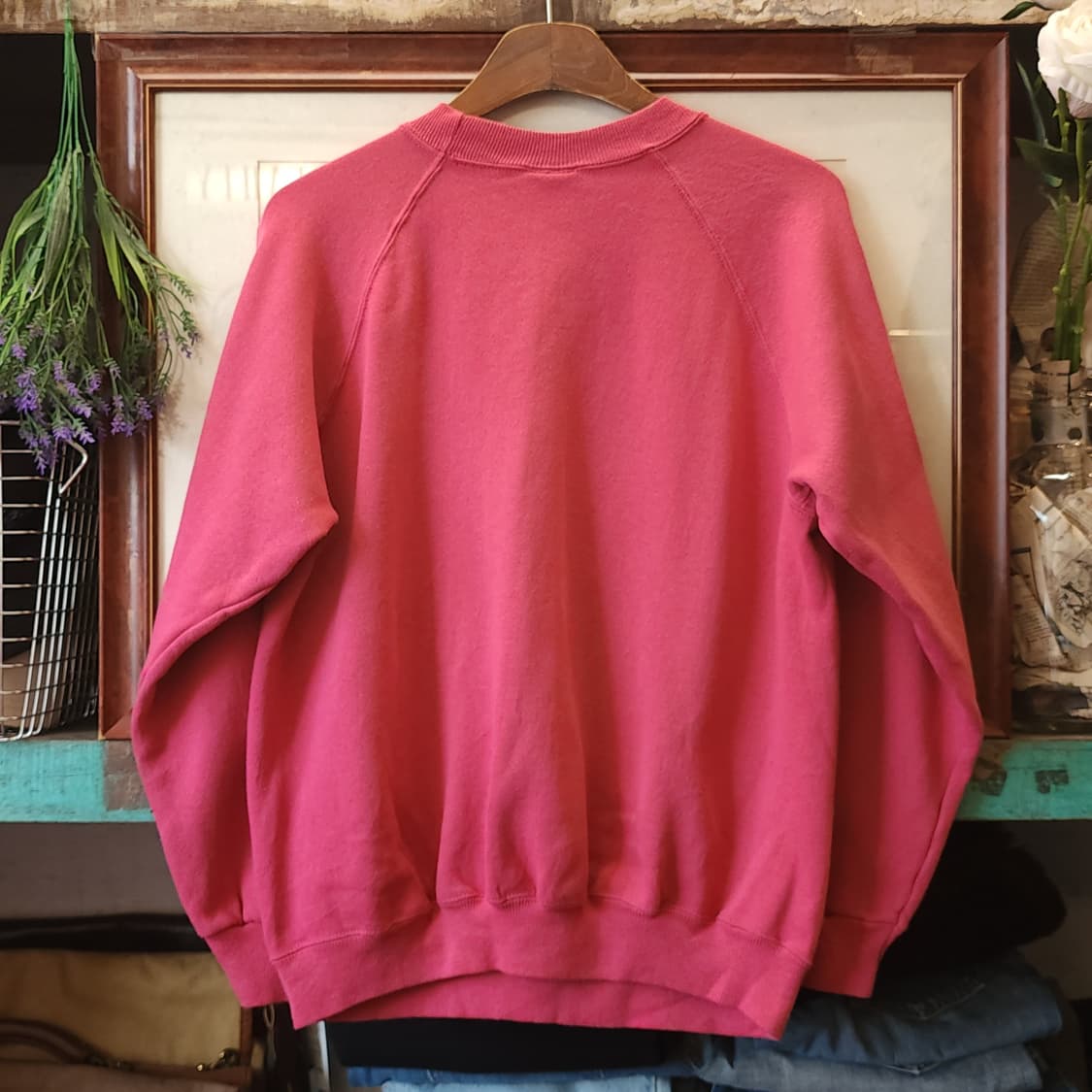 90s 헤인즈 빈티지 스웻셔츠 플레인 스웻셔츠 핫핑크 L 상품이미지2