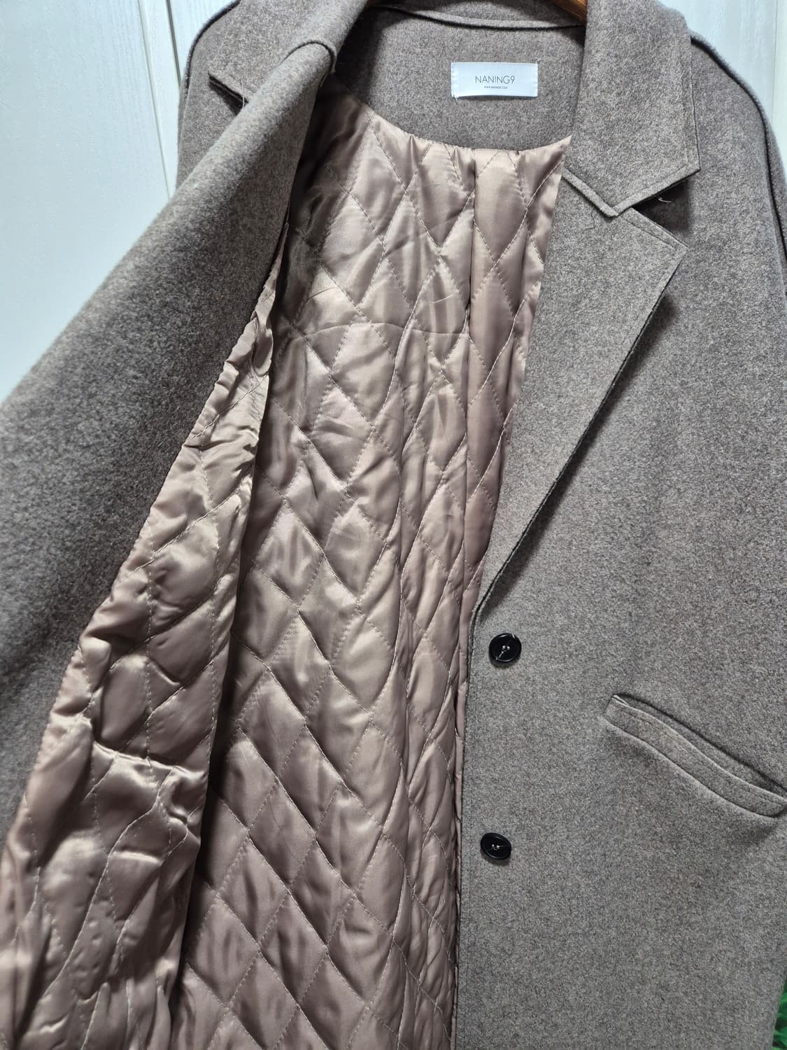 (세일)난닝구. 롱 누빔코트. 모카브라운 상품이미지5