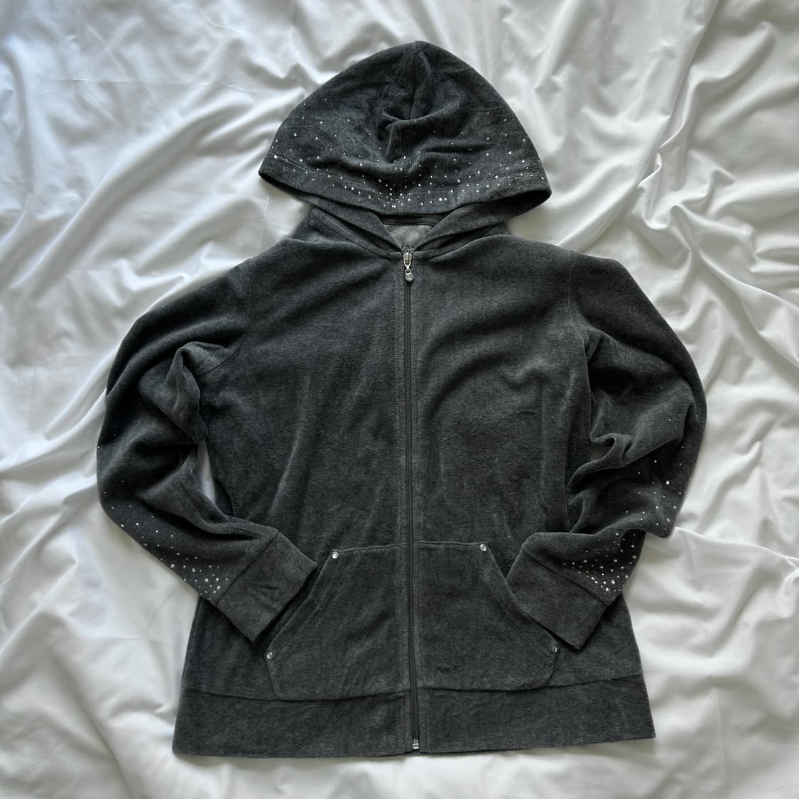 빈티지 큐빅 후리스 후드집업 상품이미지5