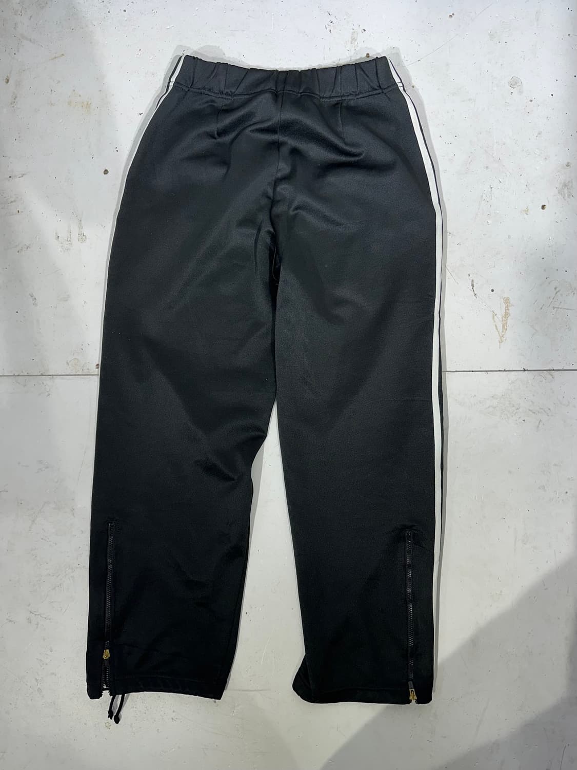 90s 아디다스 블랙 와이드 화이트 삼선 추리닝 바지 트레이닝 팬츠 S 상품이미지5