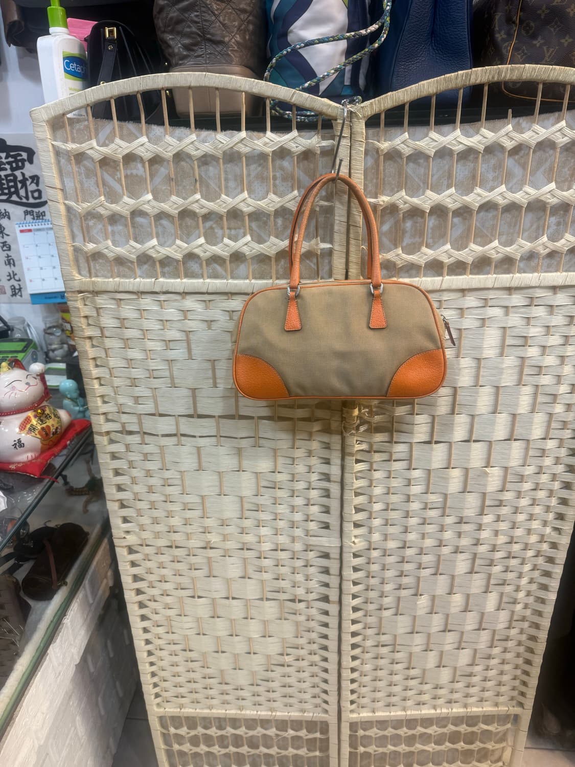 정품 프라다 미니 캔버스 볼링백 팝니다 상품이미지1