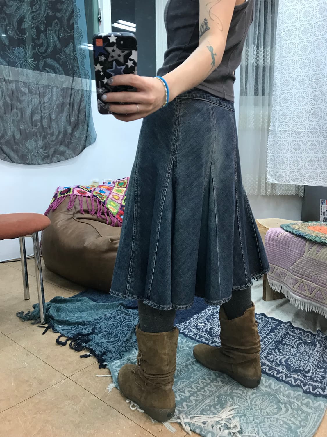 o’2nd 빈티지 워싱 데님 미디스커트  상품이미지2