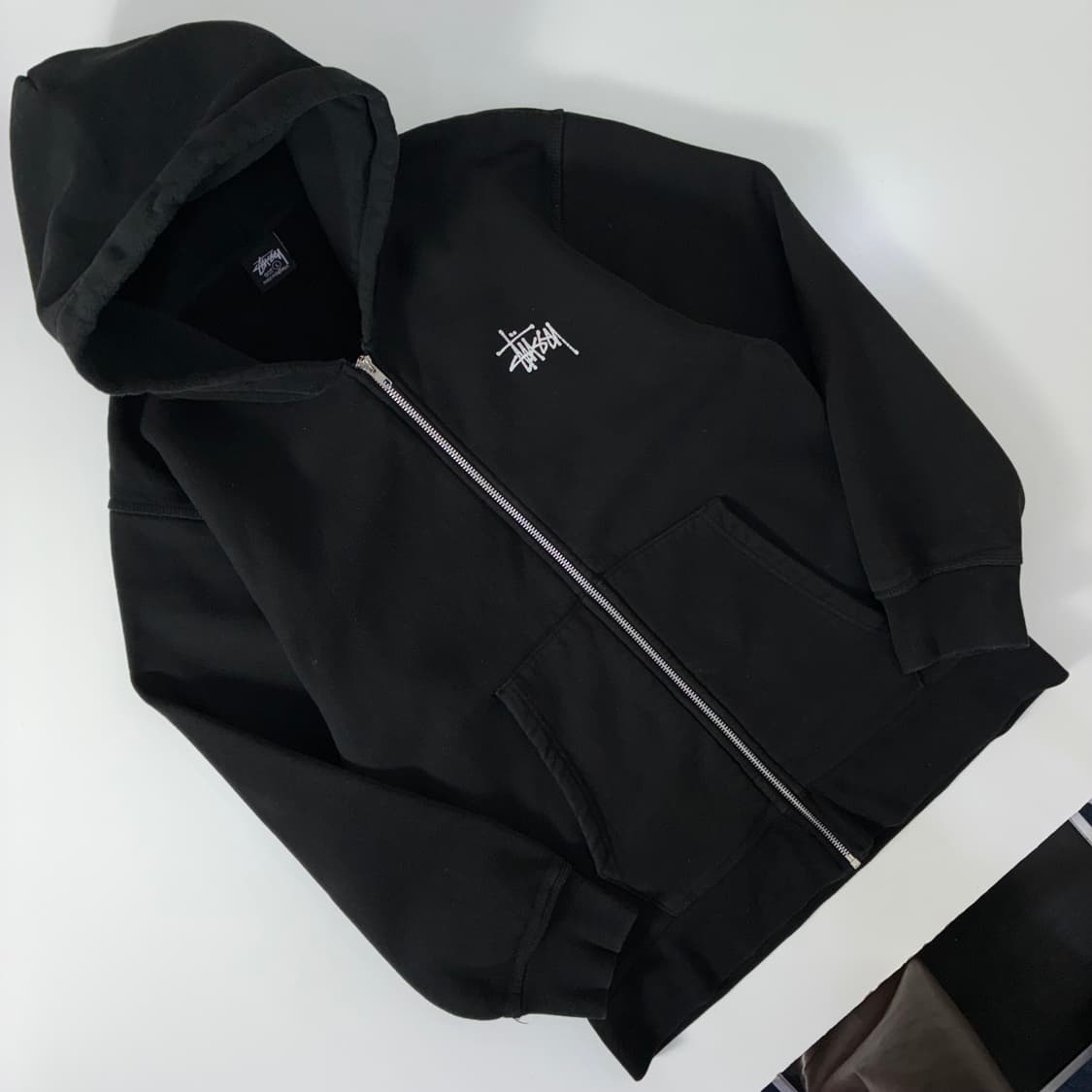 Stussy  스투시 블랙 베이직 후드집업  상품이미지4