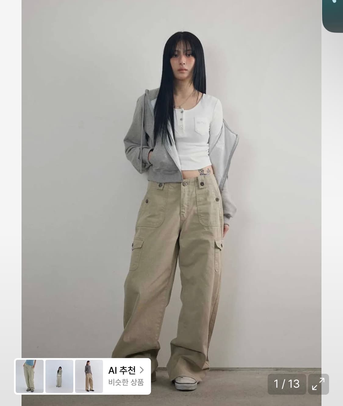 애즈온 JED CARGO PANTS /BEIGE /S사이즈 카고바지 상품이미지1