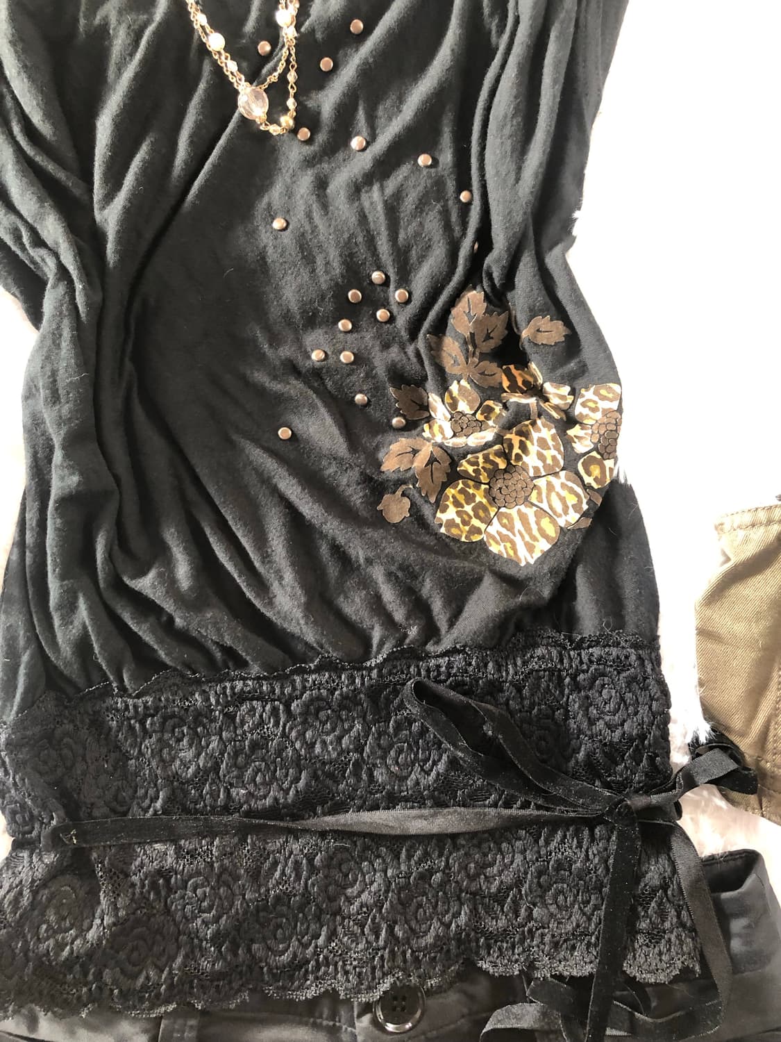 black lace flower top 상품이미지2