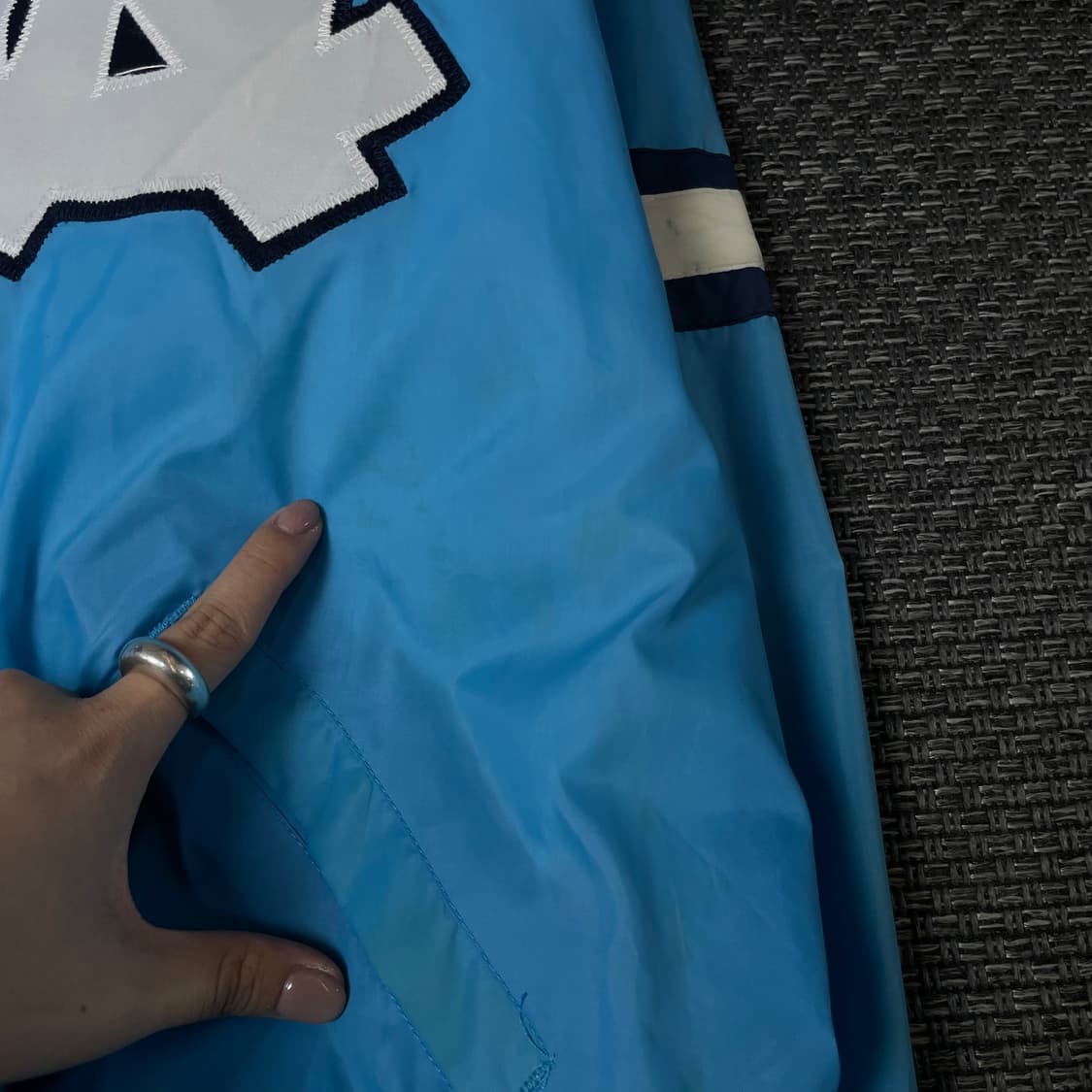 빈티지 노스캐롤라이나 빅로고 블루 바시티 자켓 2XL 상품이미지4