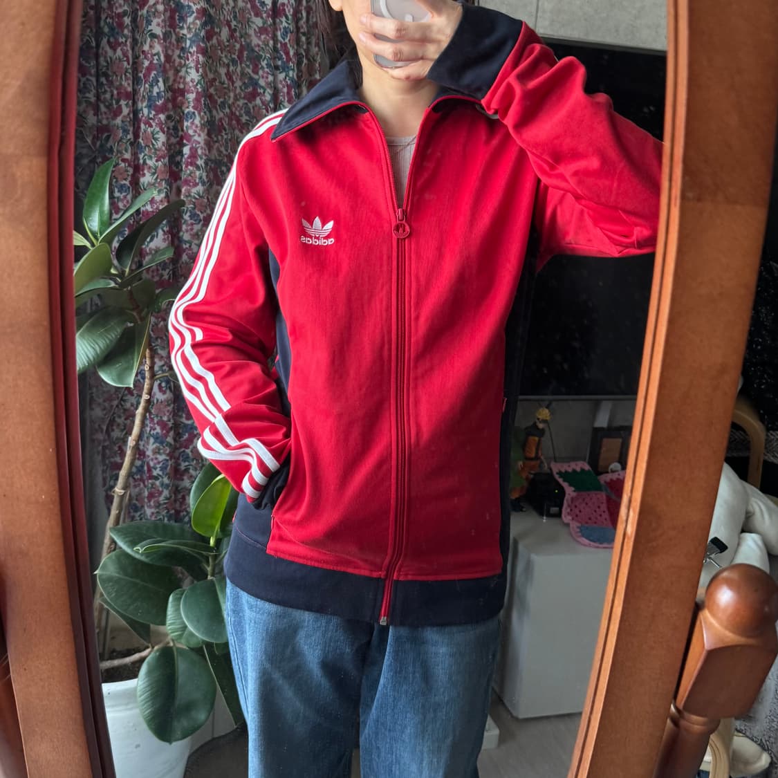 아디다스 레드 네이비배색 유로파 트랙탑져지 상품이미지6