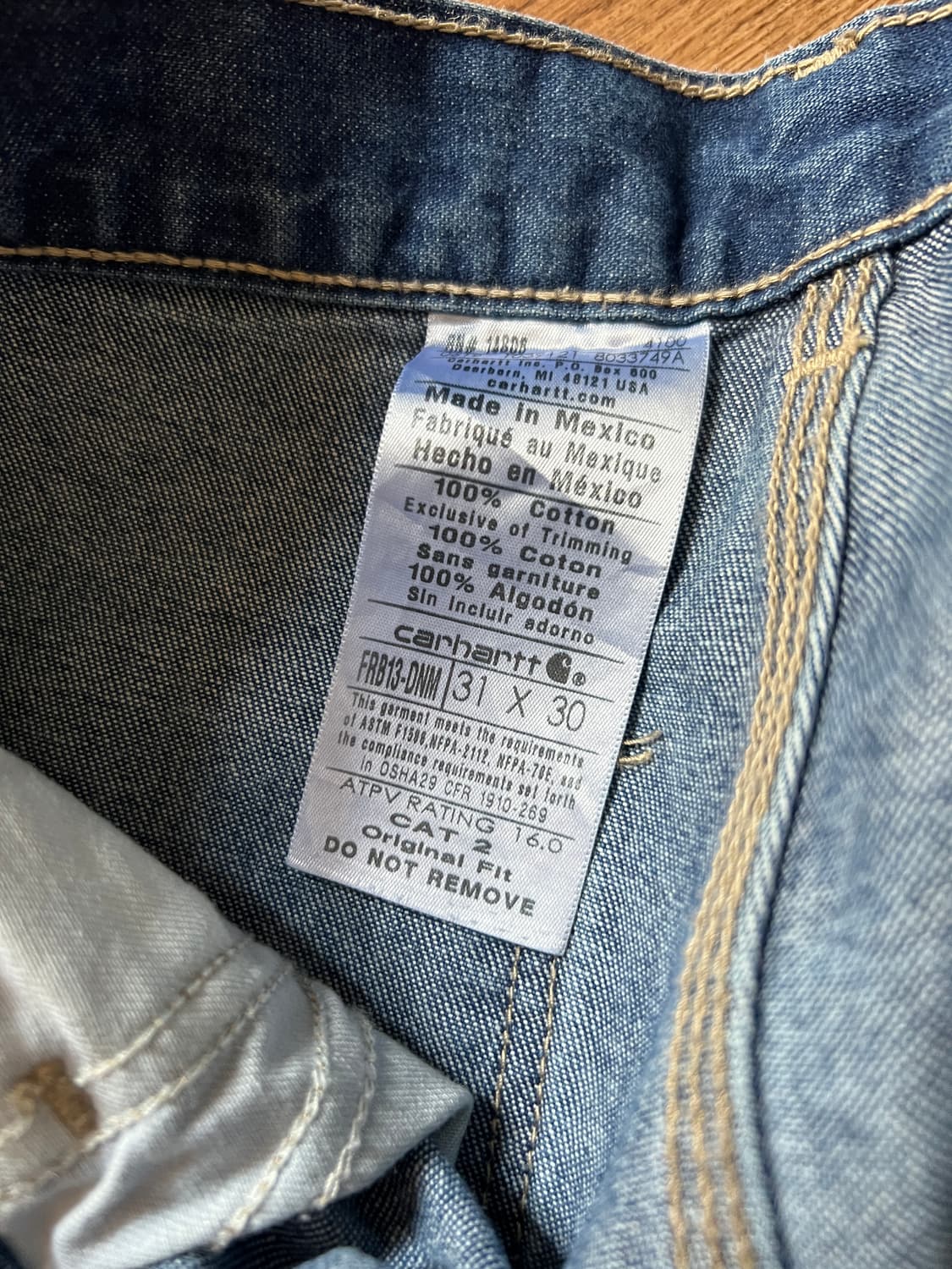 [31]칼하트FR USA 진청 싱글니 카펜터 워크 데님 팬츠 상품이미지8