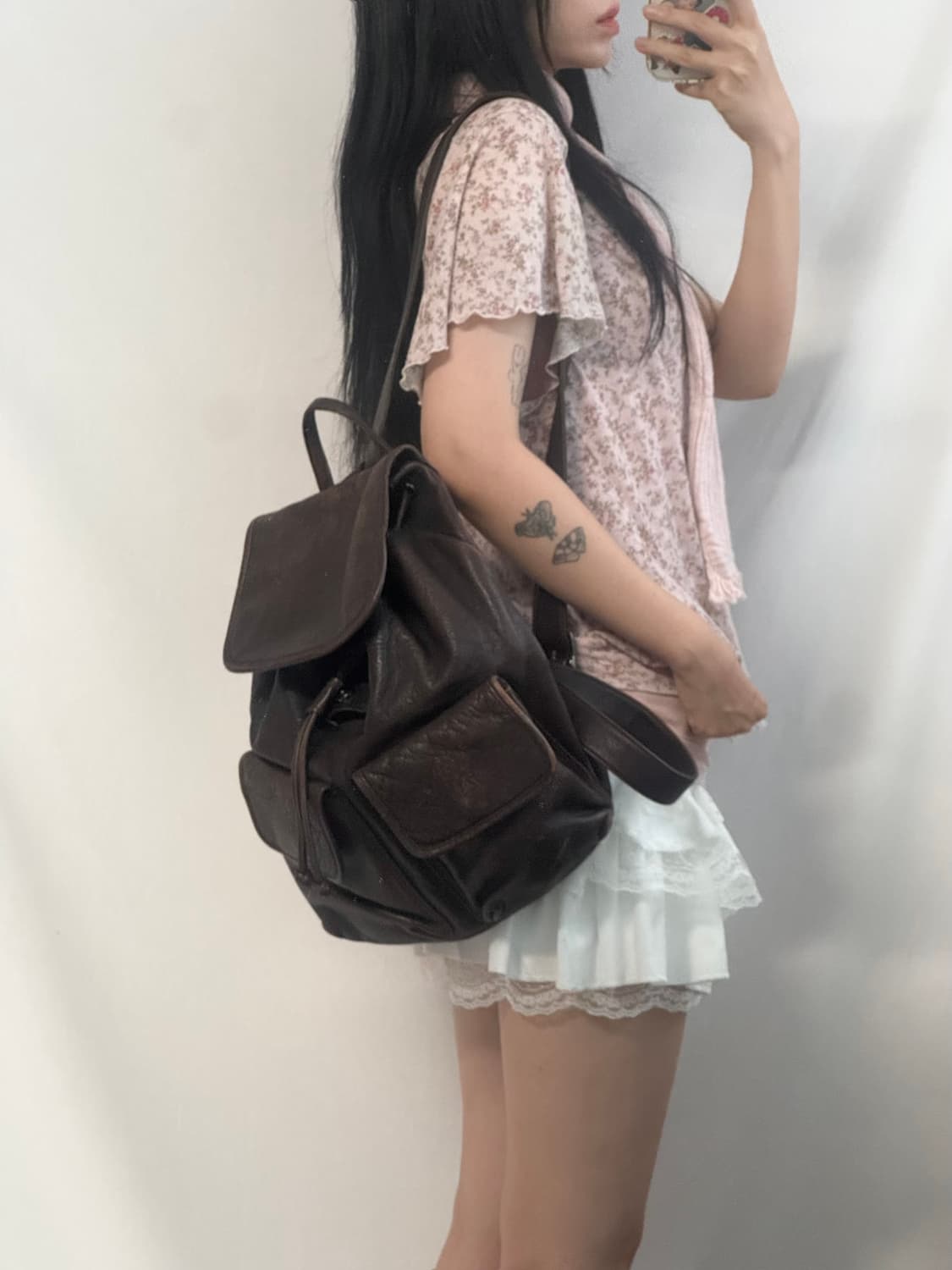 미니 플라워 패턴 러플 슬리브티 상품이미지2