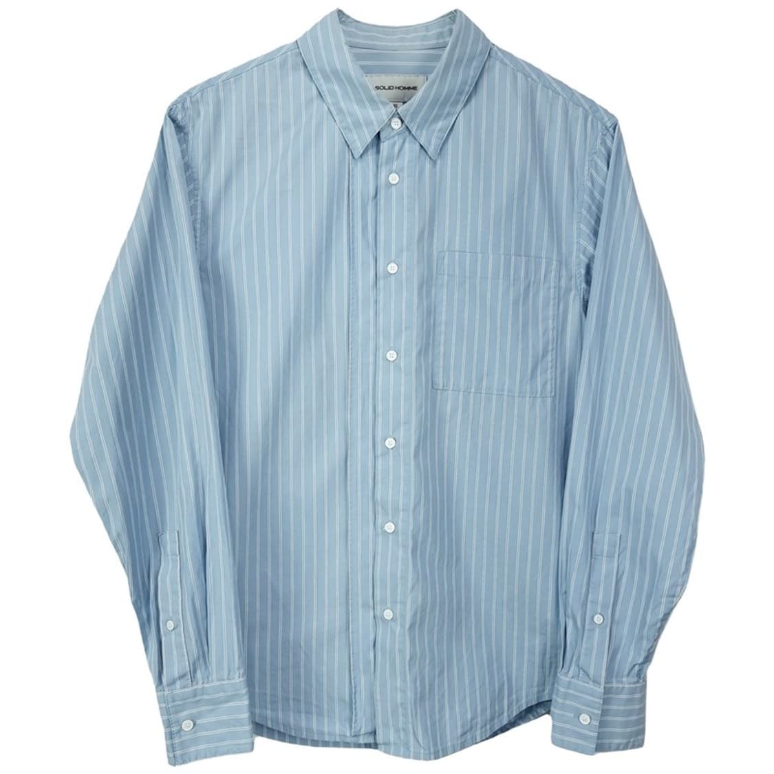 [솔리드 옴므] 스트라이프 셔츠 스카이 P01482 상품이미지2