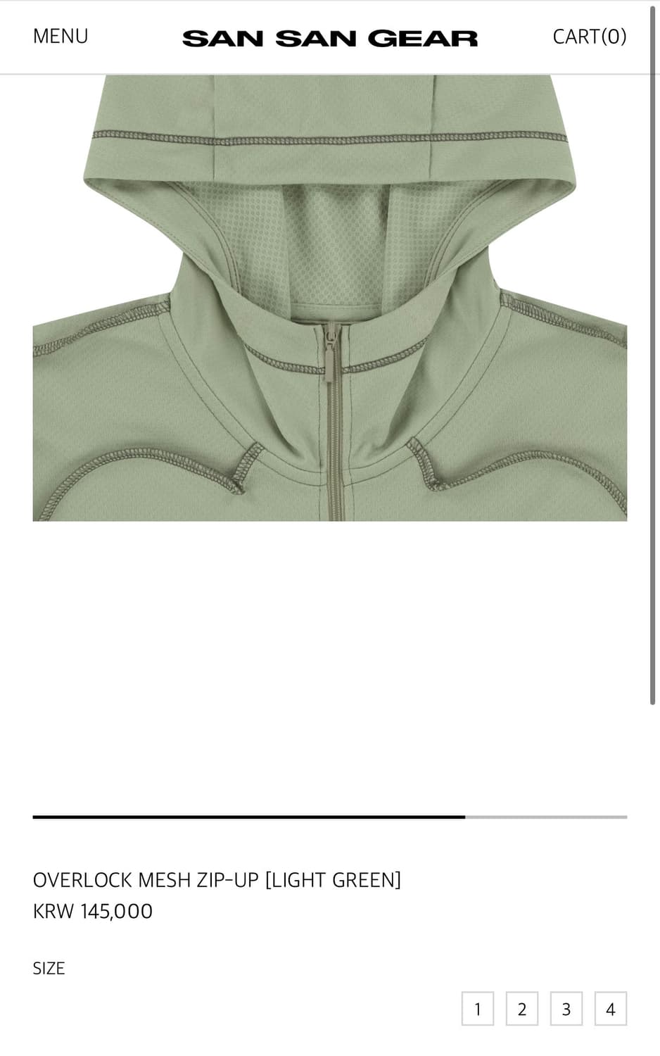 산산기어 OVERLOCK MESH ZIP-UP [LIGHT GREEN] 상품이미지3