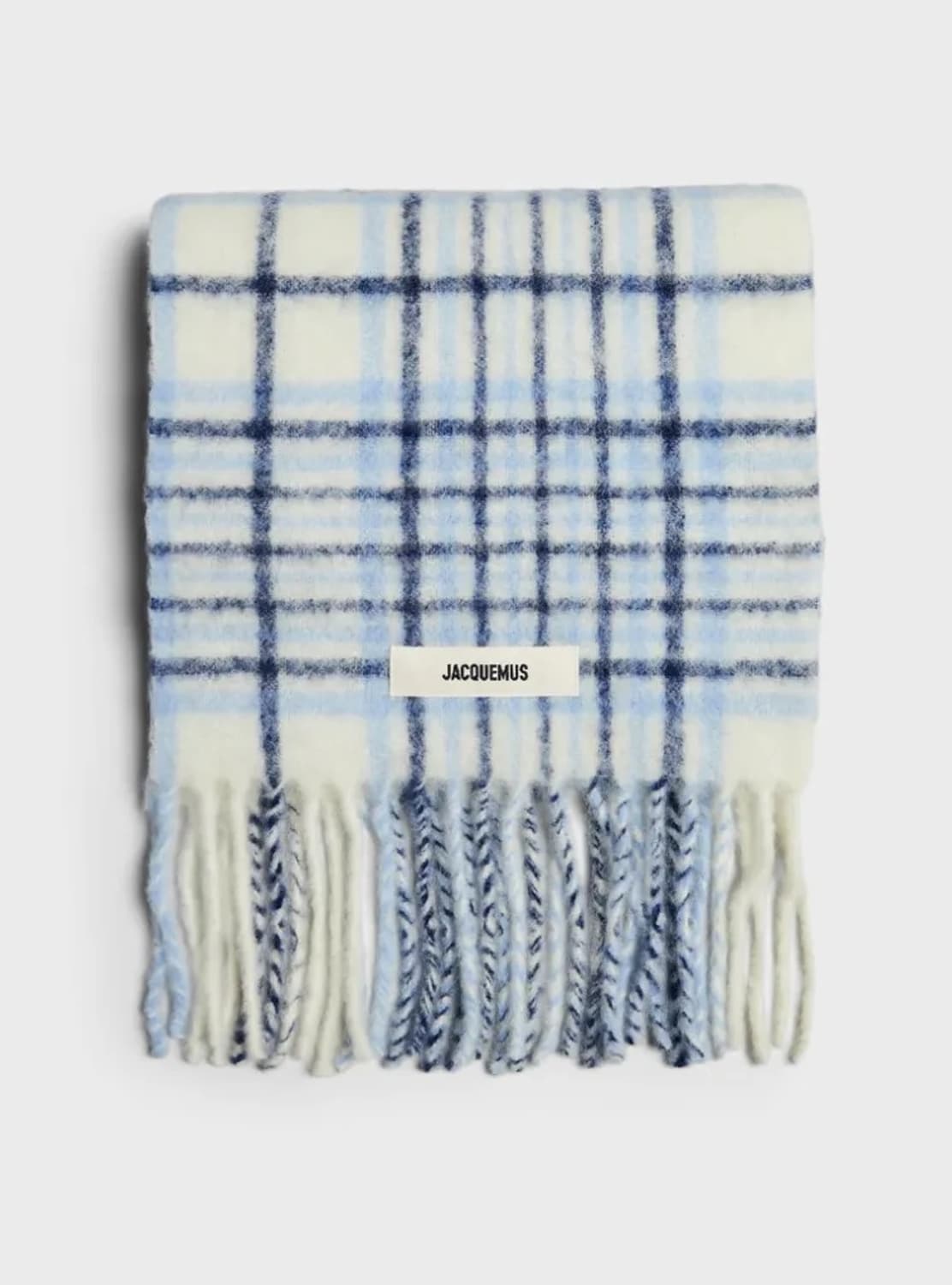 자크뮈스 레샤페까로 르 슈슈 자카드 체크 머플러 라이트 블루 / 정품 상품이미지1