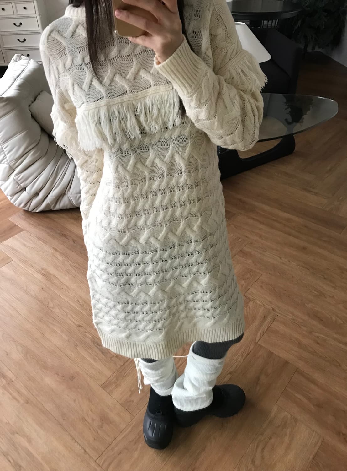 vintage tassle knit one-piece 상품이미지3