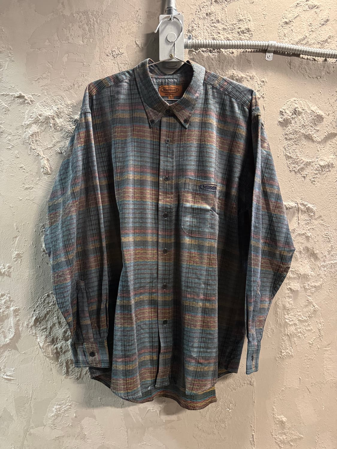 105 미쏘니 MISSONI 멀티 체크 셔츠 그린 상품이미지1