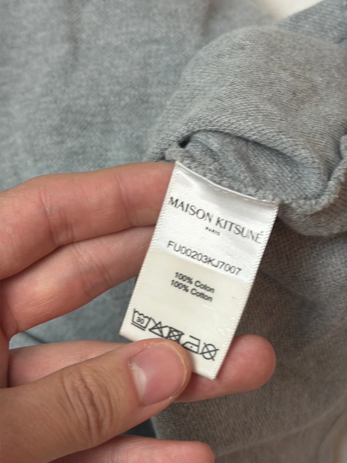 메종키츠네 폭스로고 반팔 카라티 그레이 상품이미지3
